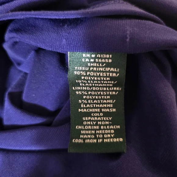 Ralph Lauren Royal Blue Ruched Sheath Dress with Dolman Sleeves. Sz 10 - Picture 6 of 6